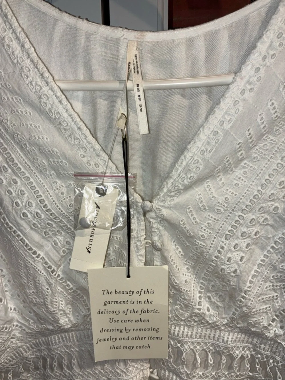 Anthropologie White Eyelet Midi Dress - Picture 3 of 6